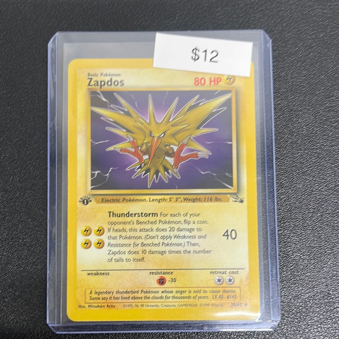 Pokémon Zapdos Fossil 1st Edition 30/62