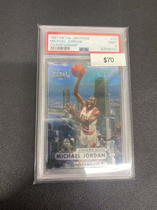 1997 NBA Metal Universe Michael Jordan Championship PSA 9