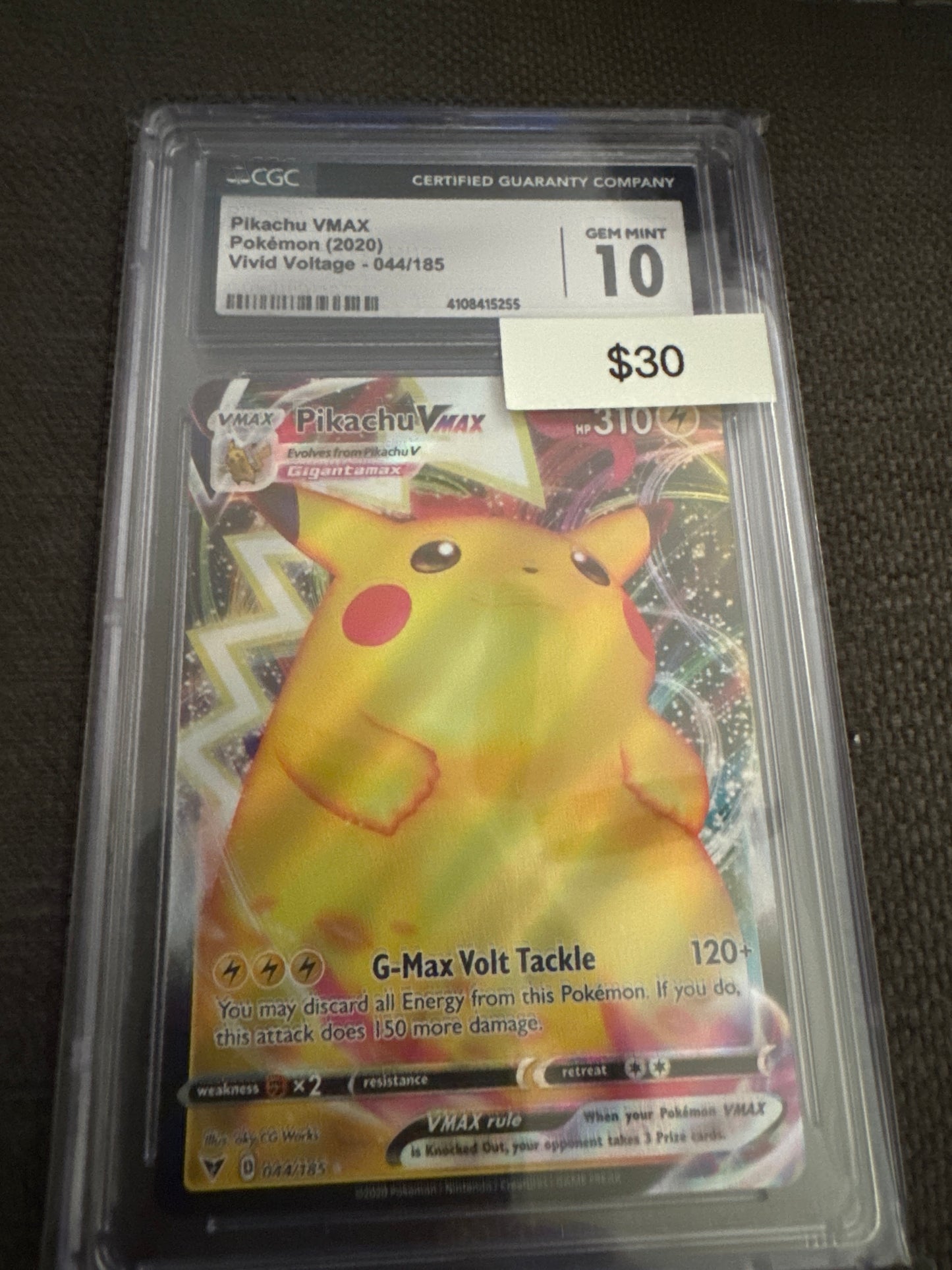 Pokemon Pikachu VMAX 044/185 CGC 10