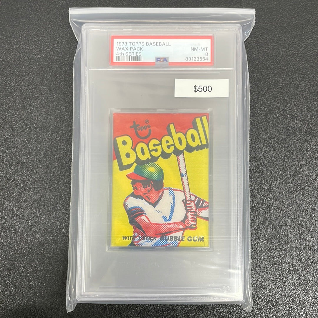 1973 Topps Baseball Wax Pack 4th Series PSA 8