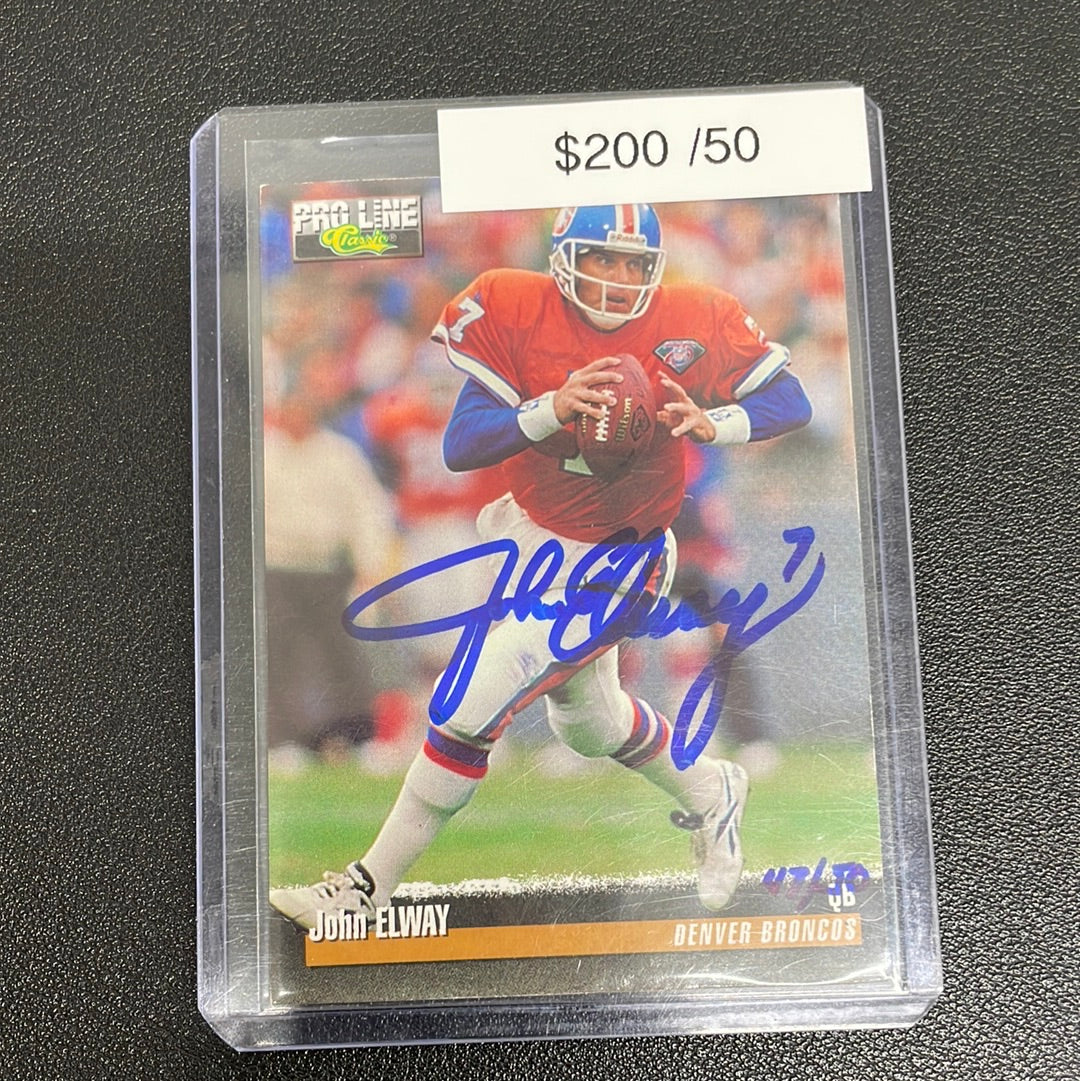 1995 NFL John Elway Classic Pro Line Auto /50