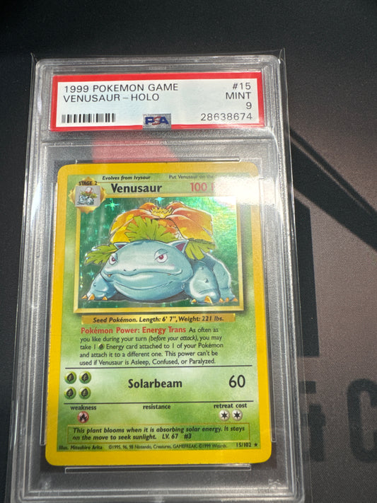 Pokemon Venusaur base set holo 15/102 PSA 9