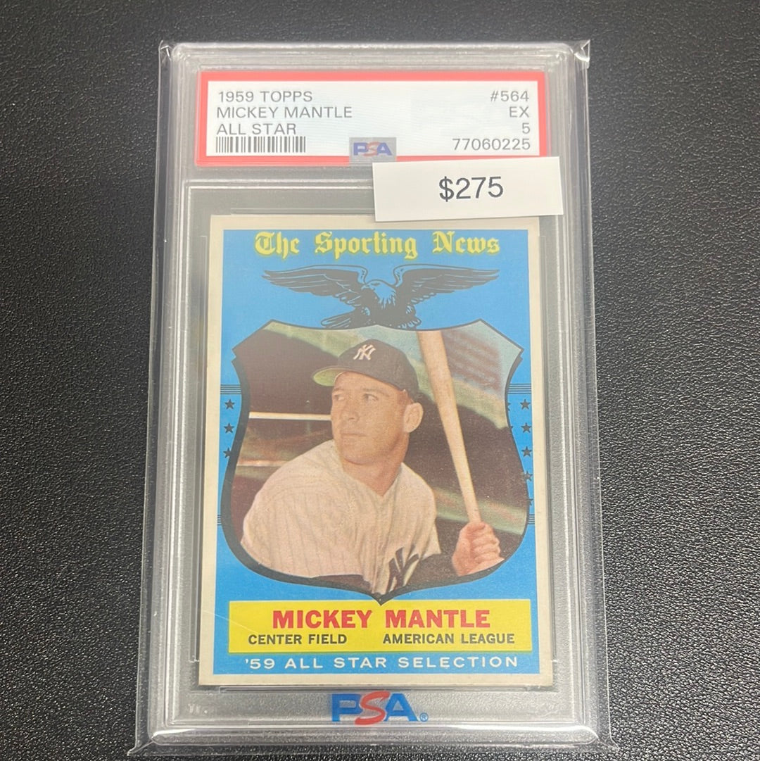 1959 MLB Topps Mickey Mantle All Star PSA 5