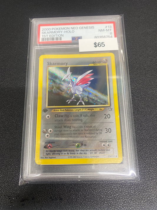 Pokémon Skarmory Neo Genesis 1st Edition Holo 13/111 PSA 8