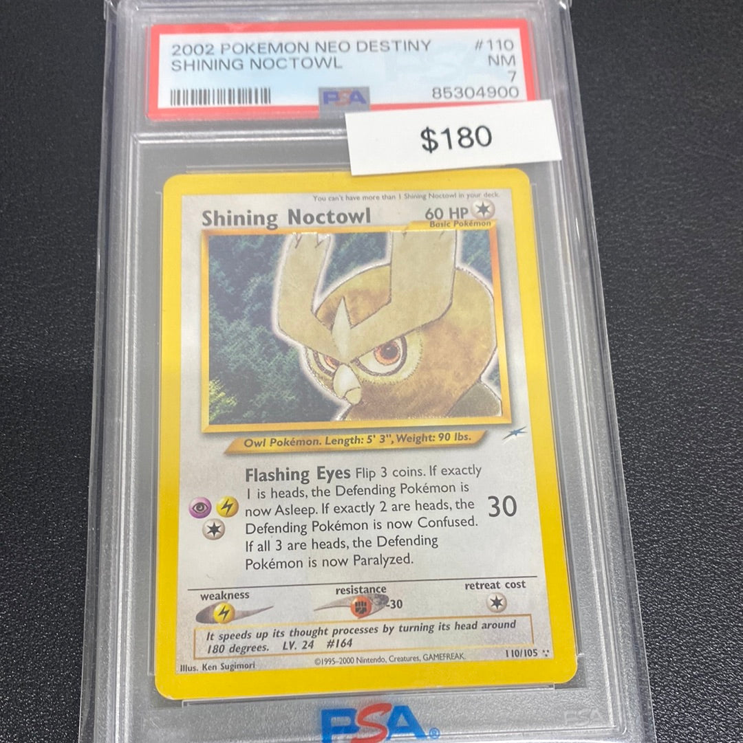 Pokémon Shining Noctowl 110/105 PSA 7