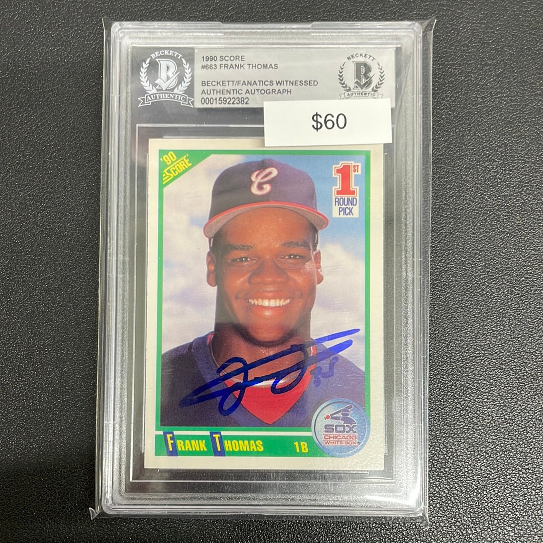 1990 MLB Score Frank Thomas Rookie Beckett Authenticated Auto