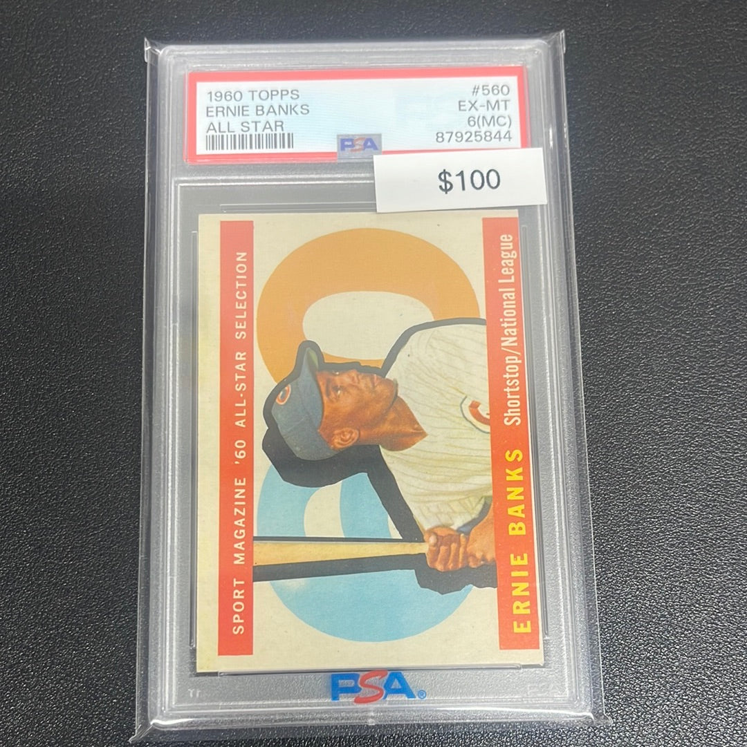 1960 MLB Topps Ernie Banks All Star PSA 6