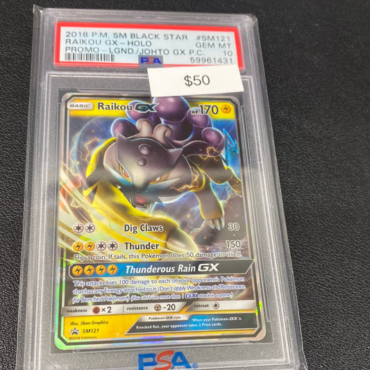 Pokémon Raikou GX SM121 PSA 10