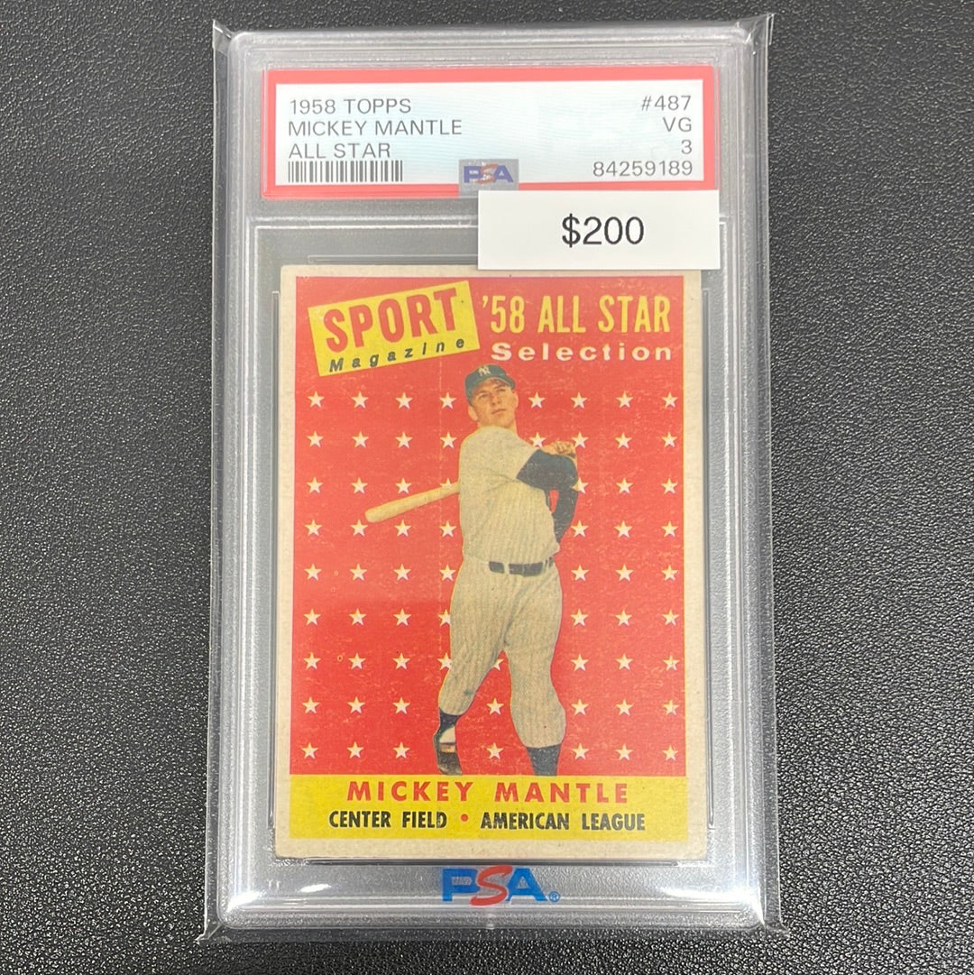 1958 Topps Mickey Mantle All Star PSA 3