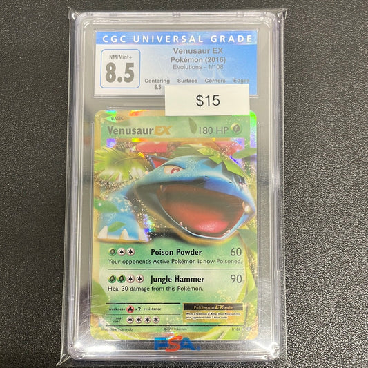 Pokémon Venusaur EX (Evolutions) 1/108 CGC 8.5