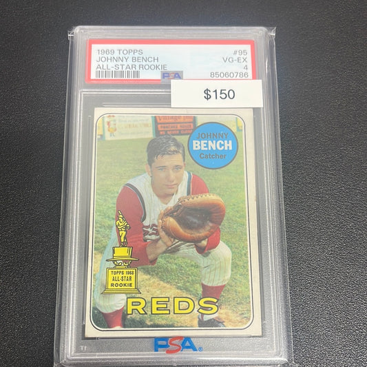 1969 MLB Topps Johnny Bench All-Star Rookie PSA 4