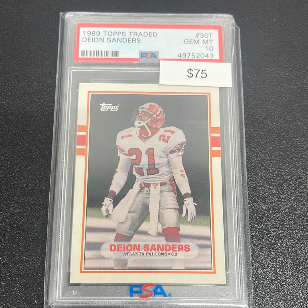 1989 NFL Topps Traded Deion Sanders PSA 10