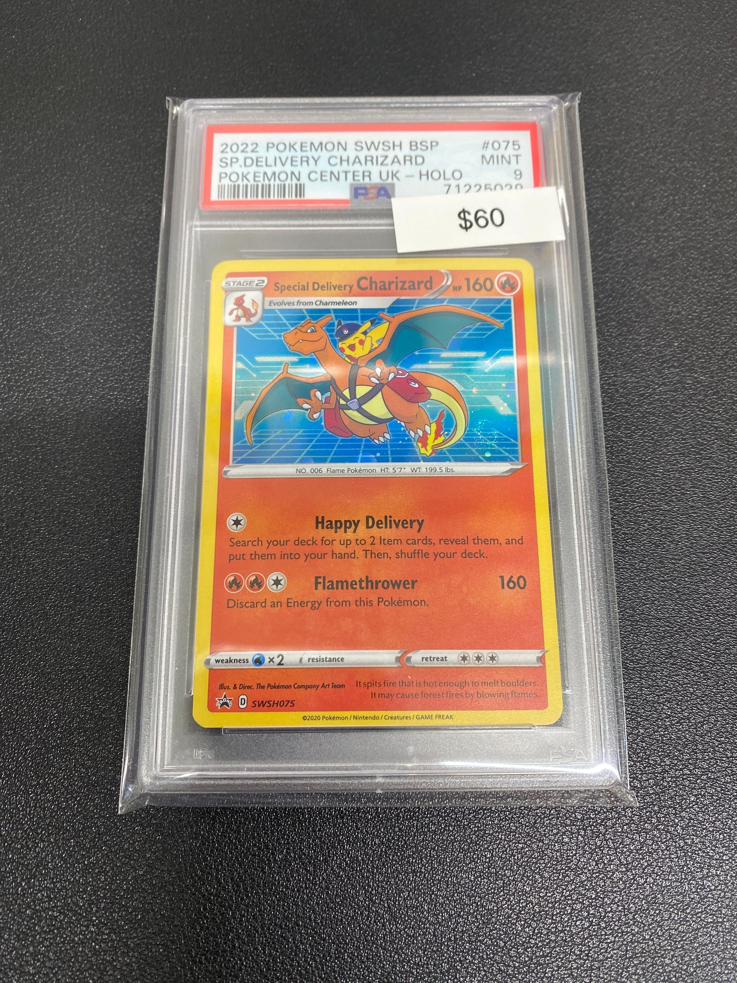 Pokémon Special Delivery Charizard Promo Pokémon Center UK Holo SWSH075 PSA 9