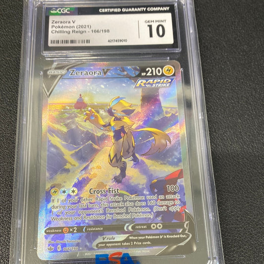 Pokémon Zeraora V 166/198 CGC 10