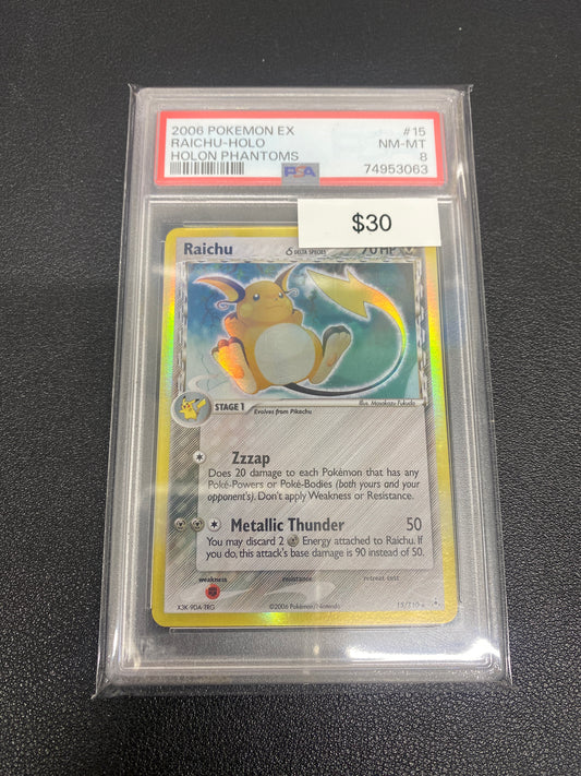 Pokémon Raichu Holon Phantoms Holo 15/110 PSA 8