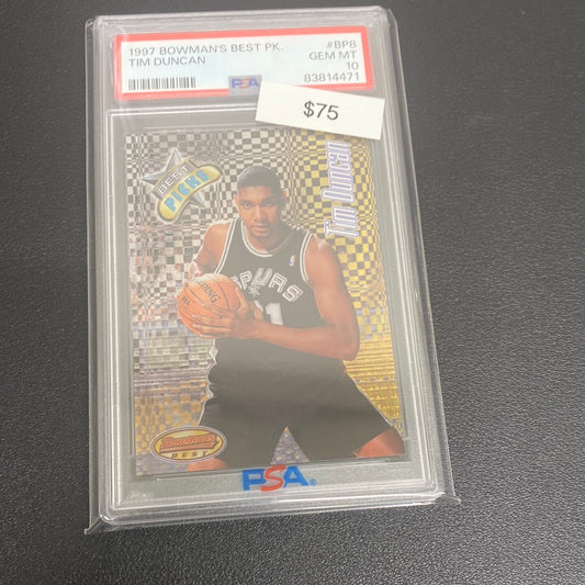 1997 Bowman’s Best Picks Tim Duncan PSA 10