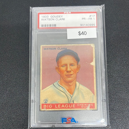 1933 MLB Goudey Watson Clark PSA 1