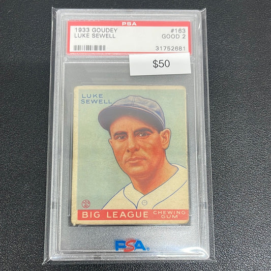 1933 MLB Goudey Luke Sewell PSA 2