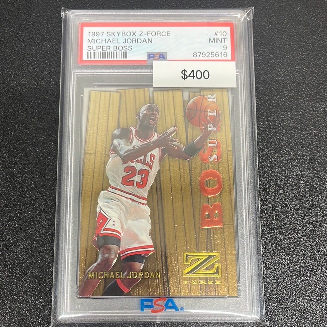 1997 NBA Skybox Z-Force Michael Jordan Super Boss PSA 9