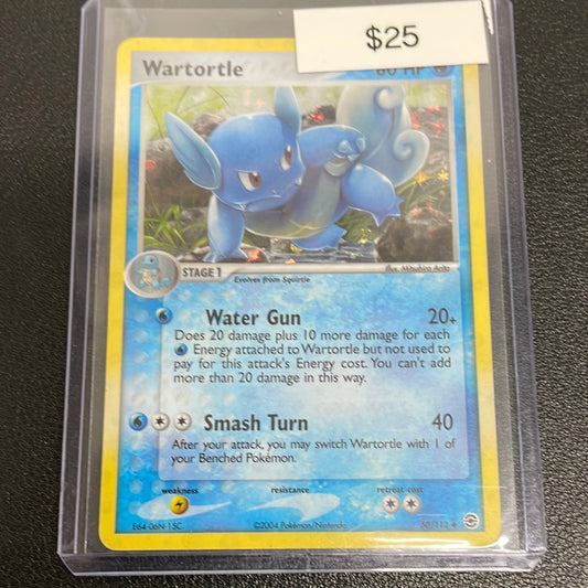 Pokémon Wartortle Holo Fire Red and Green Leaf 50/112