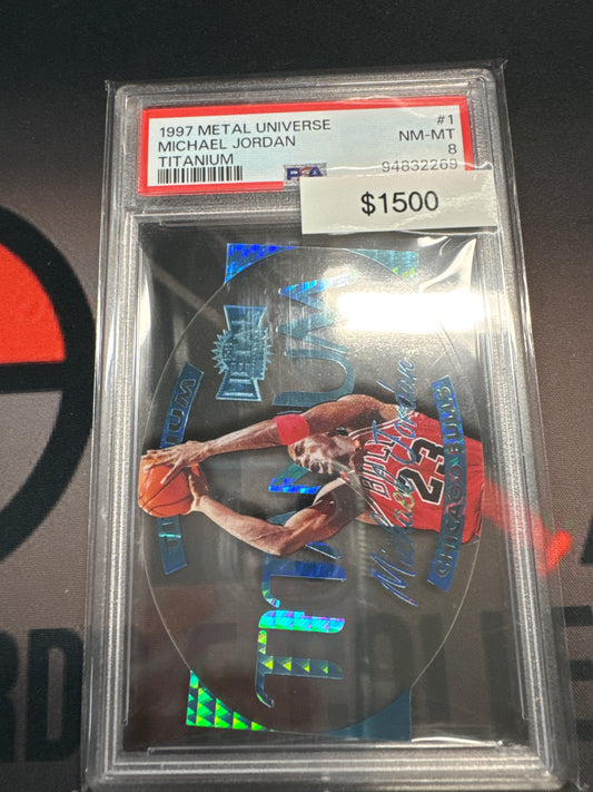 1997 Metal Universe Michael Jordan Titanium PSA 8