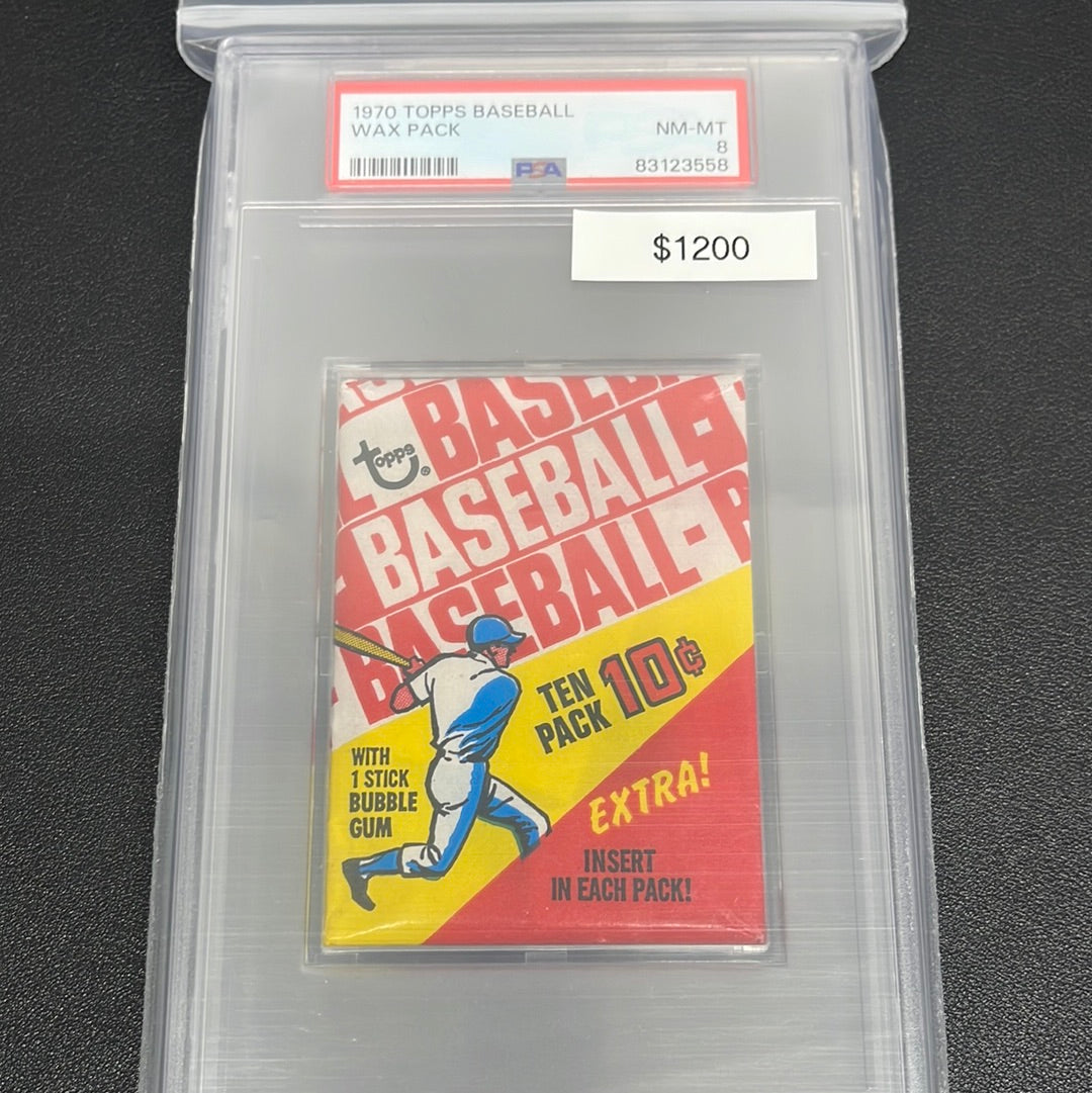 1970 MLB Topps Baseball Wax Pack PSA 8