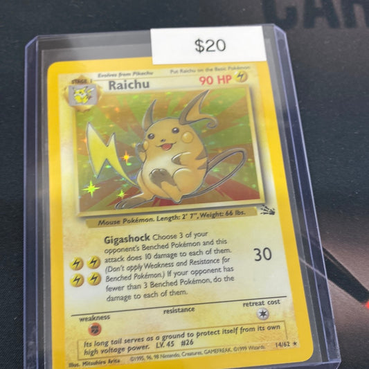 Pokémon Raichu Fossil Holo 14/62