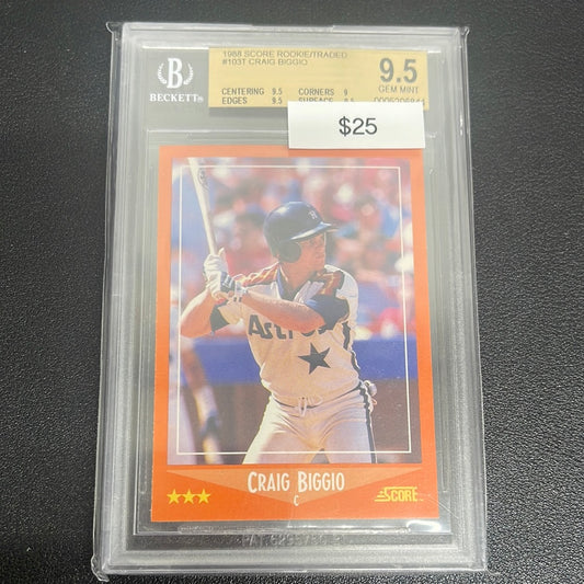 1988 MLB Score Craig Biggio Rookie/Traded BGS 9.5