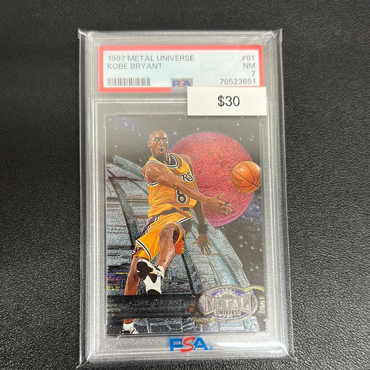 1997 Skybox Metal Universe Kobe Bryant #81 PSA 7