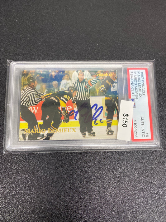 1997 NHL Pinnacle Mario Lemieux Mario’s Moment PSA Authentic Auto