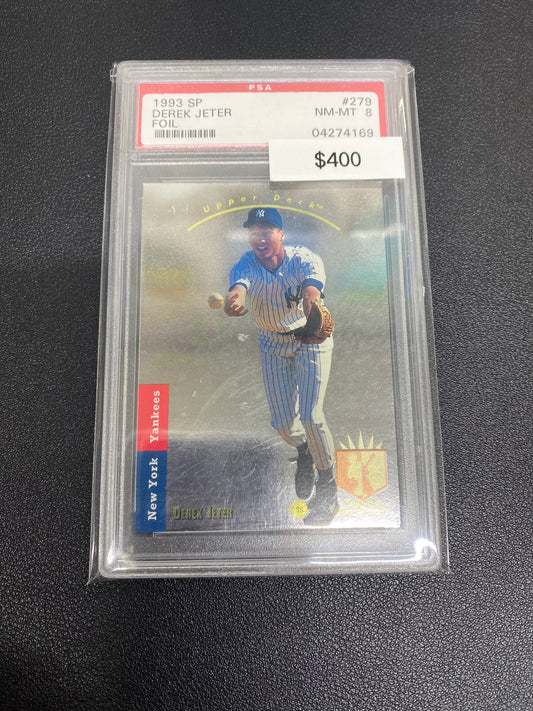 1993 MLB SP Derek Jeter Premier Prospects Foil PSA 8