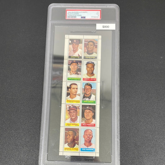 1964 MLB Players Bazooka Stamps Complete Panel PSA 3