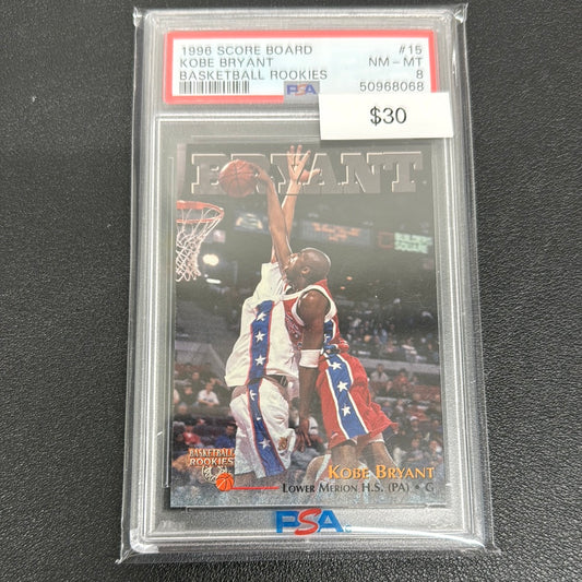 1996 NBA Score Board Kobe Bryant Basketball Rookies PSA 8