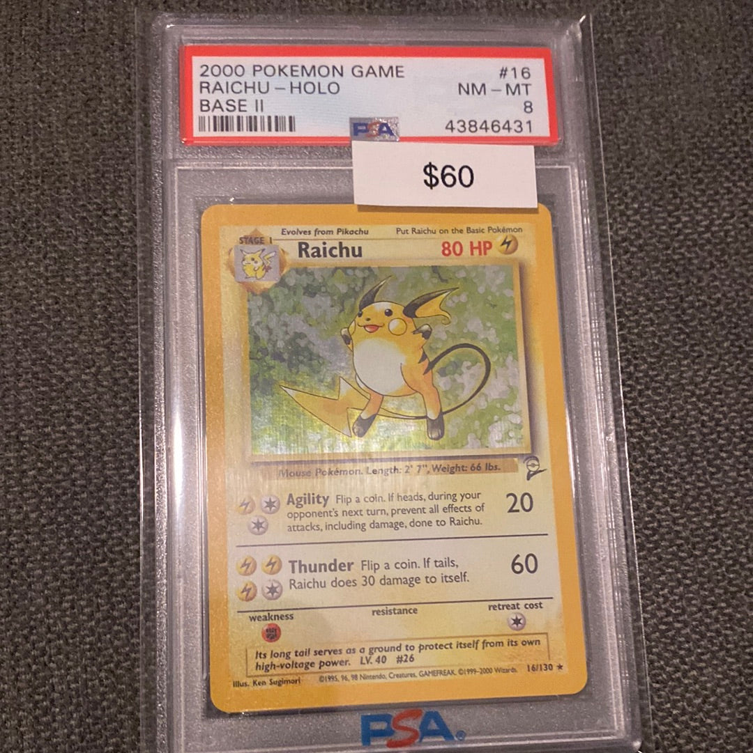 Pokémon Raichu Holo 16/130 PSA 8