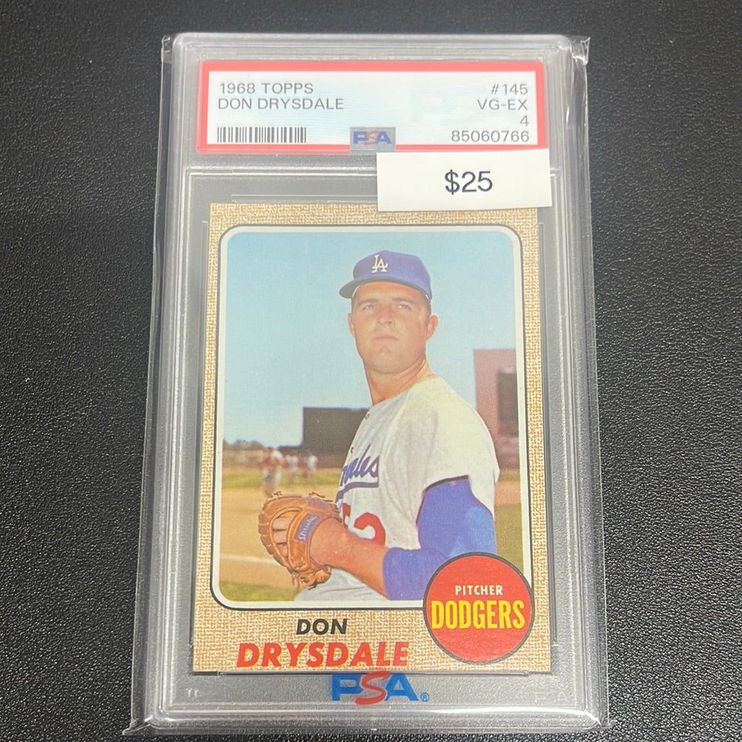 1968 MLB Topps Don Drysdale PSA 4