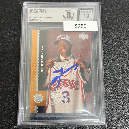 1996-97 NBA Allen Iverson Upper Deck Rookie Auto