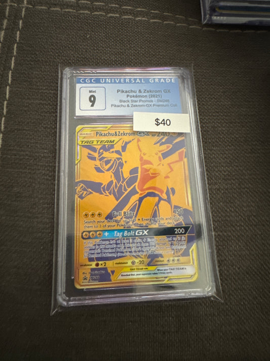 Pokemon Pikachu & Zekrom GX SM248 CGC 9