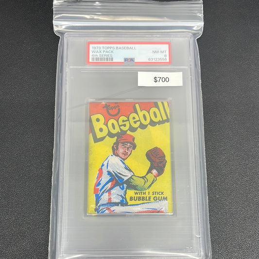 1973 MLB Topps Baseball Wax Pack 4th Series PSA 8