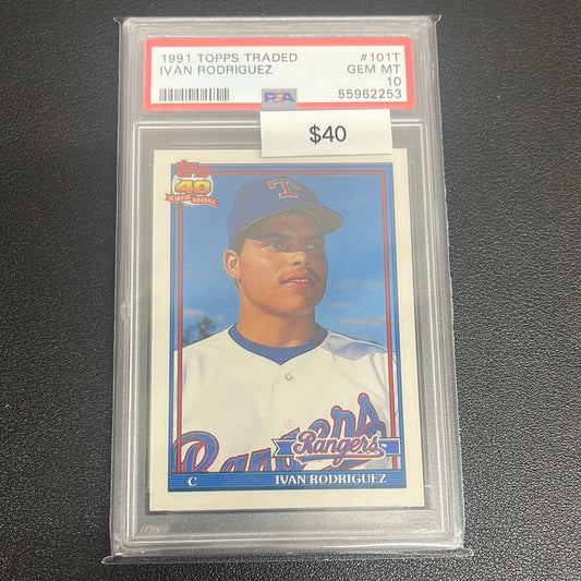 1991 MLB Topps Traded Ivan Rodriguez PSA 10