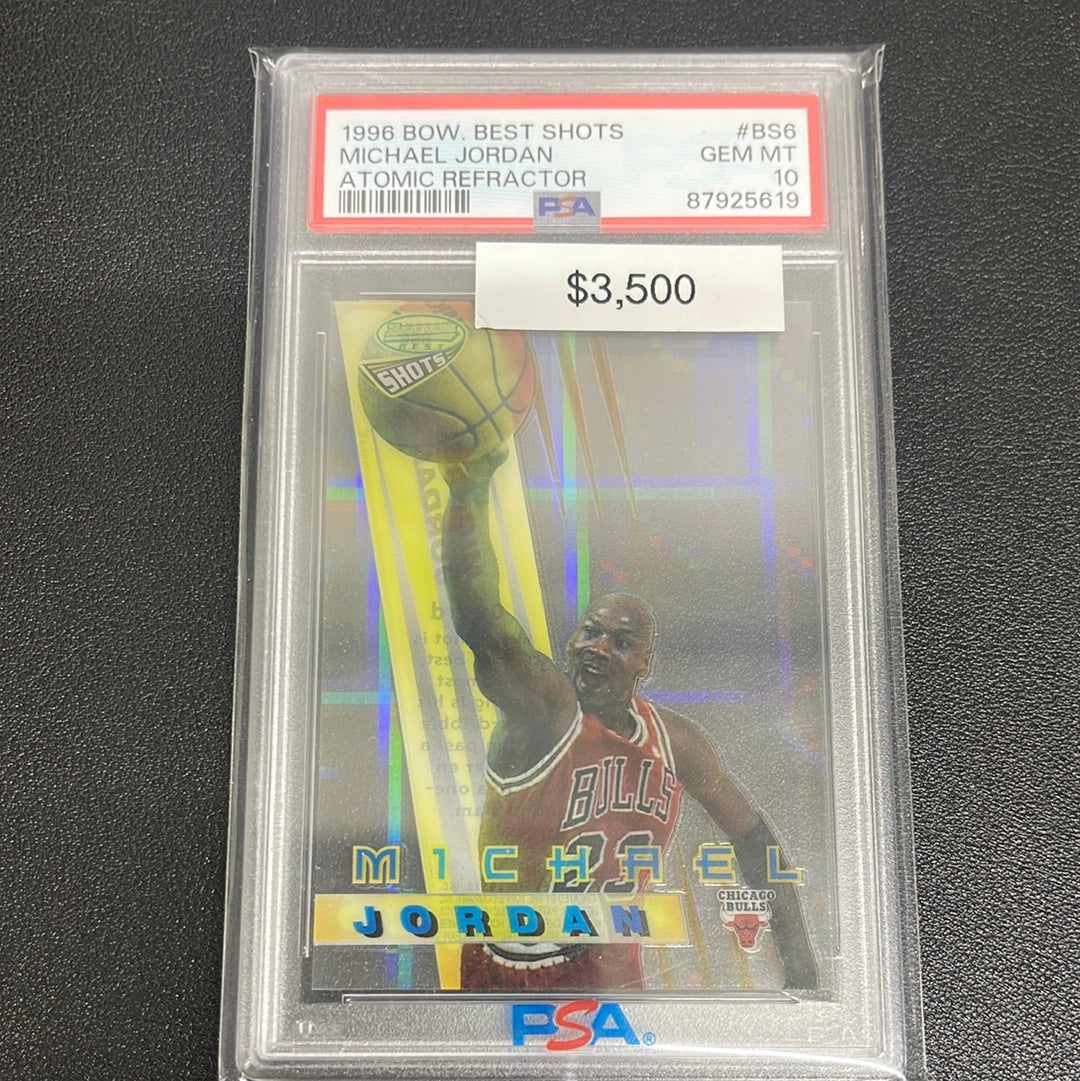 1996 NBA Bowman Best Shots Michael Jordan Atomic Refractor PSA 10