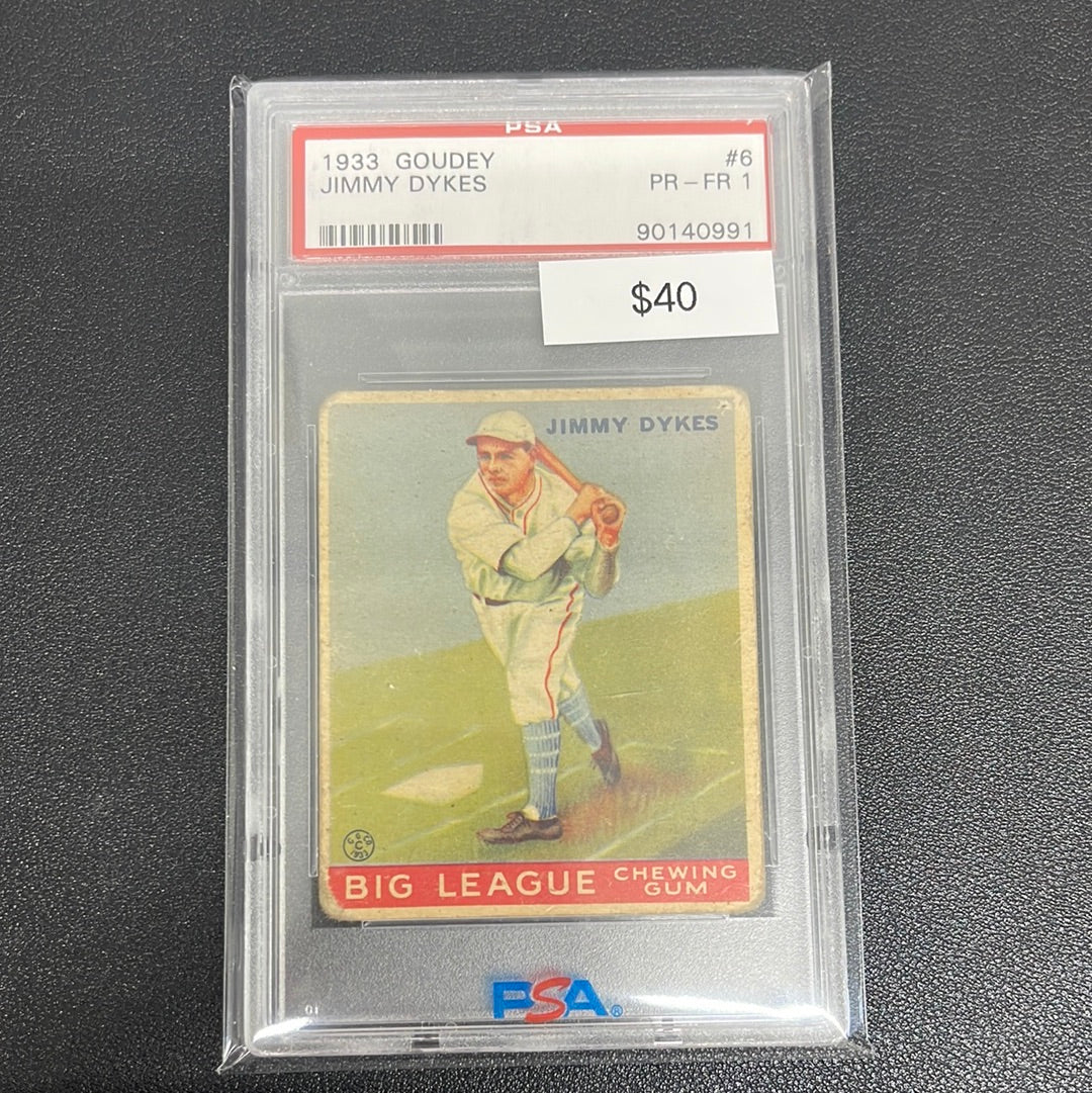 1933 MLB Goudey Jimmy Dykes PSA 1