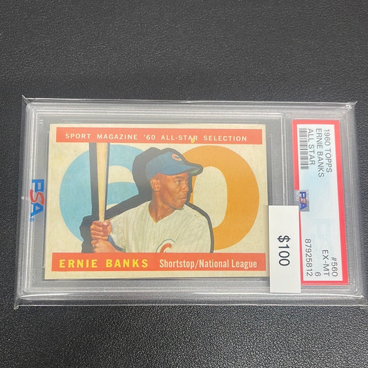 1960 MLB Topps Ernie Banks All Star PSA 6