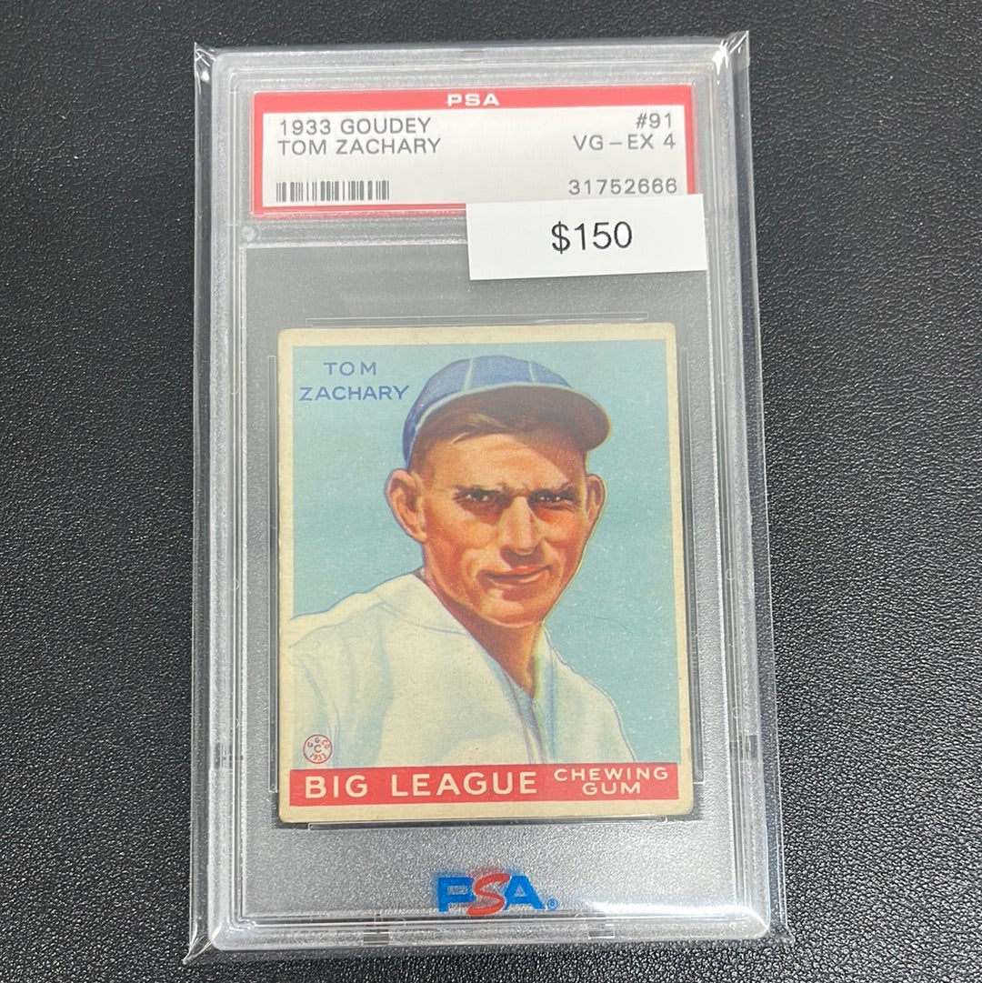 1933 MLB Goudey Tom Zachary PSA 4