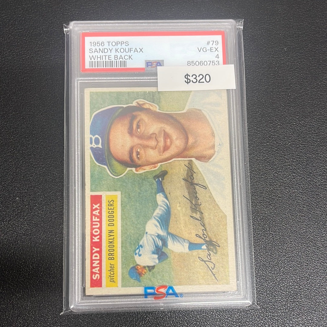 1956 MLB Topps Sandy Koufax White Back PSA 4