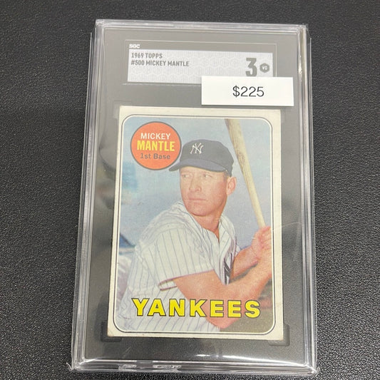 1969 MLB Topps Mickey Mantle SGC 3