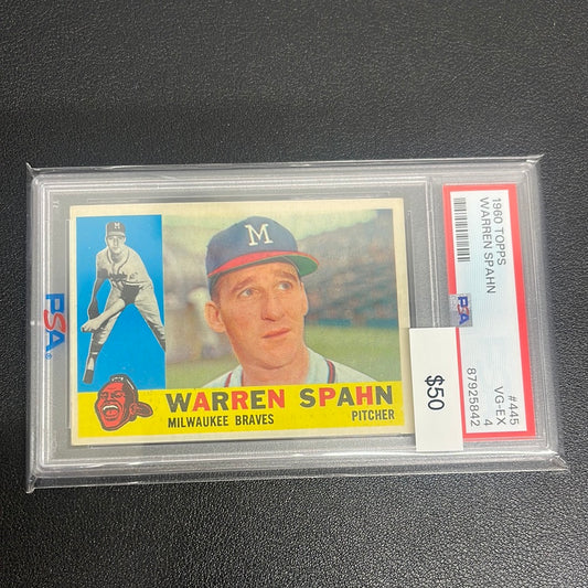 1960 MLB Topps Warren Spahn PSA 4