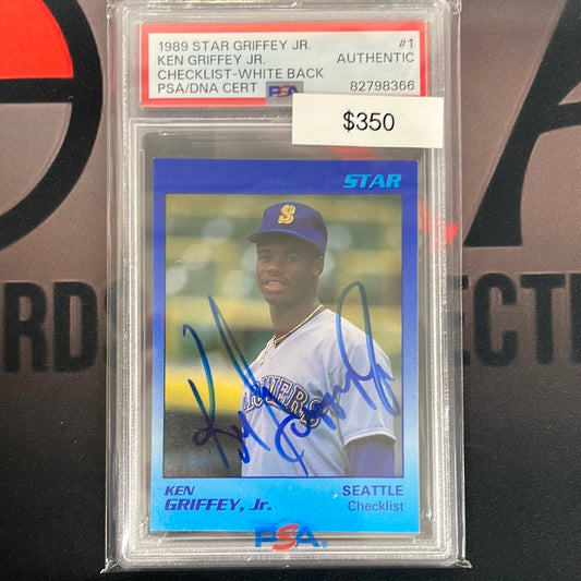 1989 MLB Ken Griffey Jr Star PSA Authentic Auto