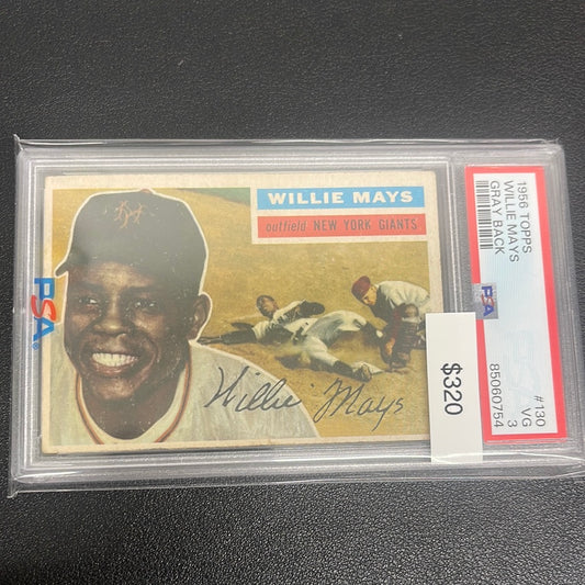 1956 MLB Topps Willie Mays Gray Back PSA 3