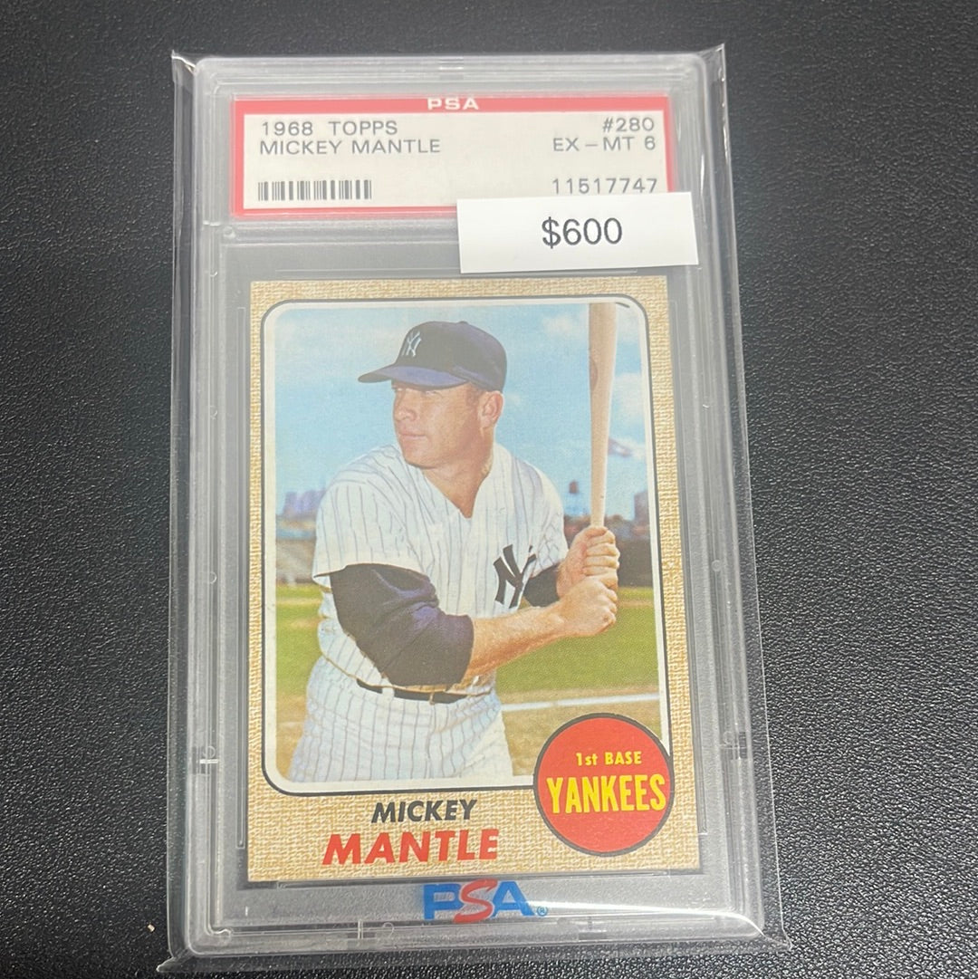 1968 MLB Topps Mickey Mantle PSA 6