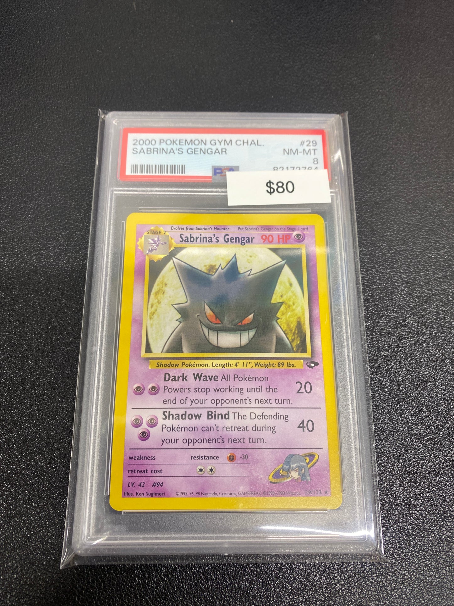 Pokémon Sabrina’s Gengar Gym Challenge 29/132 PSA 8